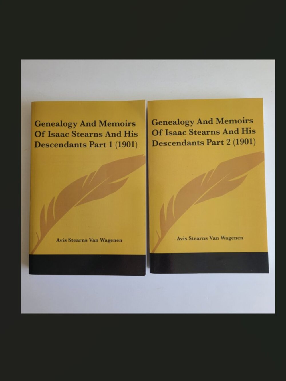 2 Books Genealogy & Memoirs of Isaac Stearns & His Descendants Part 1 & 2 1901